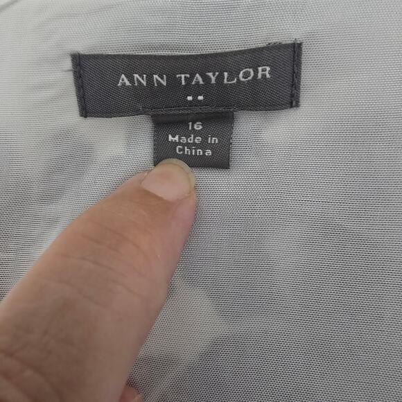 Ann Taylor Floral Linen Top Sleeveless Lined Sweetheart Neck Size 16 - Picture 3 of 11